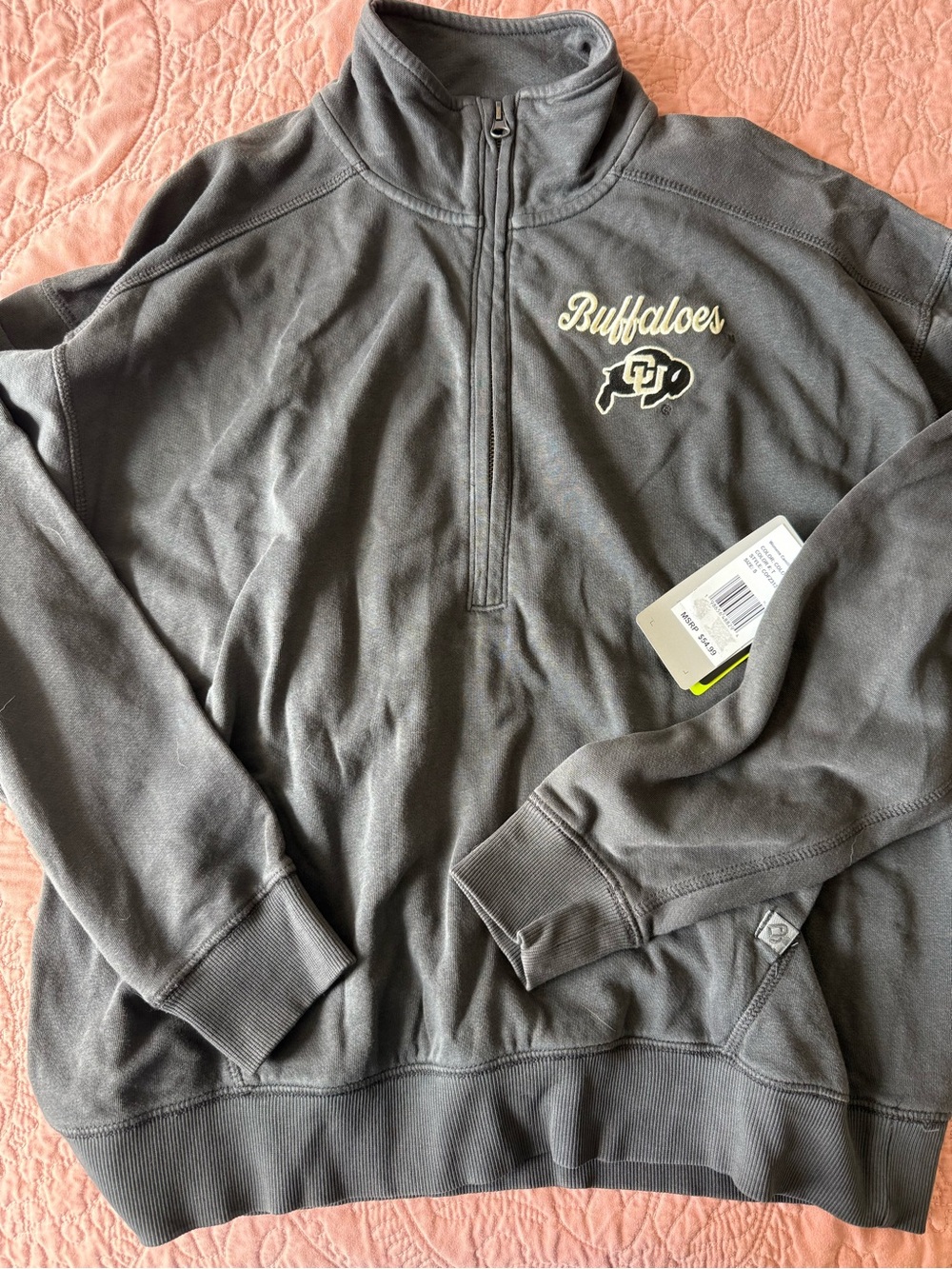 Colosseum Charcoal Gray Buffalos Quarter-Zip Pullover